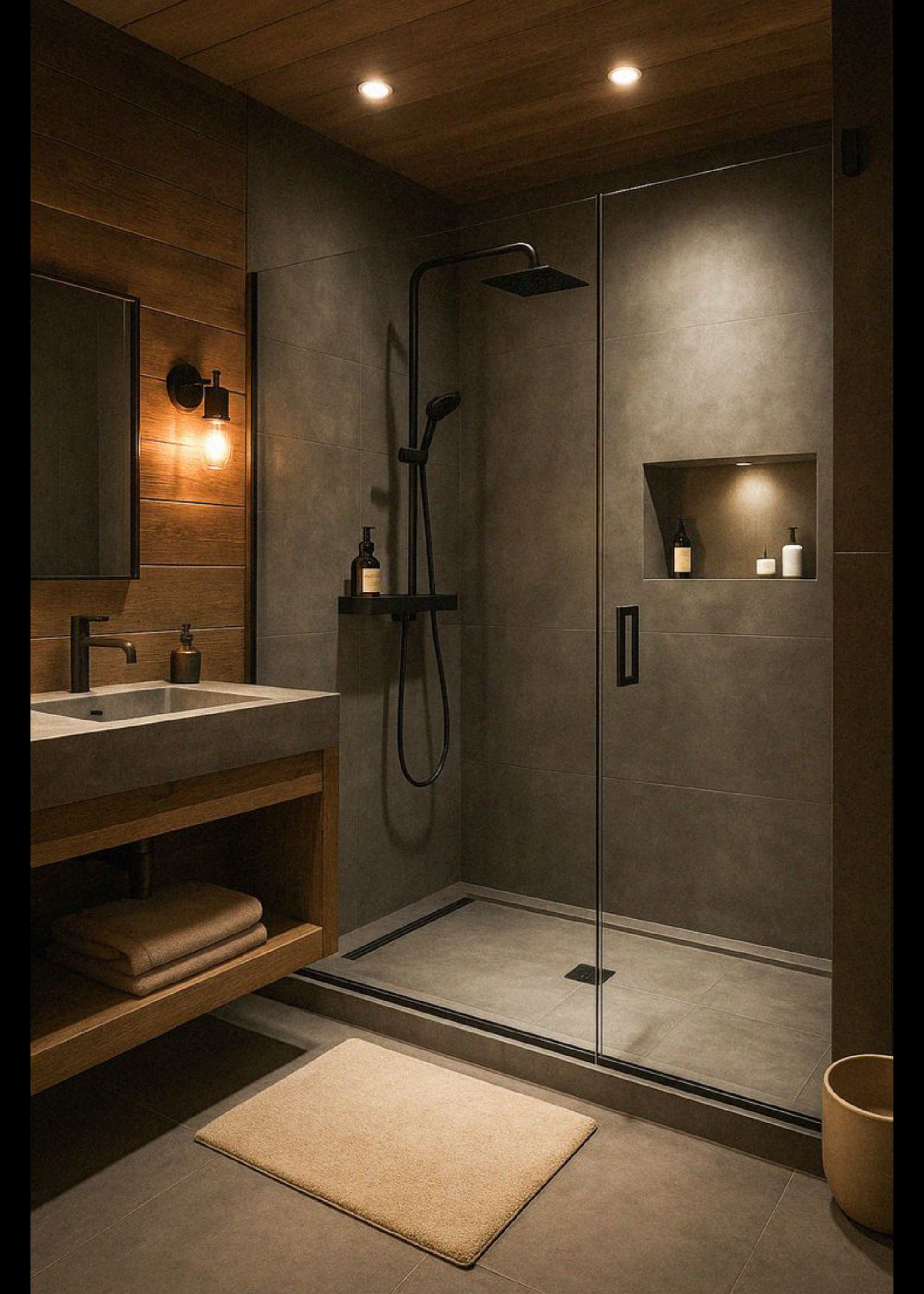 16 Floating Vanity Bathroom Ideas For A Modern Look - 2. Minimalist Concrete Touch 1