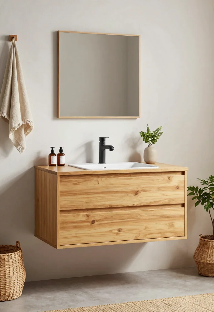 16 Floating Vanity Bathroom Ideas For A Modern Look - 9. Eco-Friendly Bamboo Designs 1