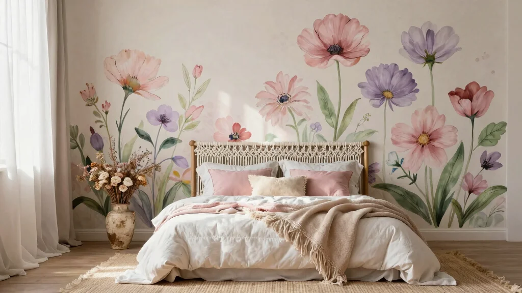 16 Flower Wall Bedroom Room Decor Ideas for a Romantic Whimsical Touch