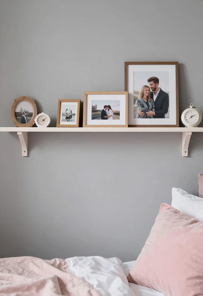 16 Gray and Pink Bedroom Ideas Soft Modern Harmony - 11. Personal Touches 1