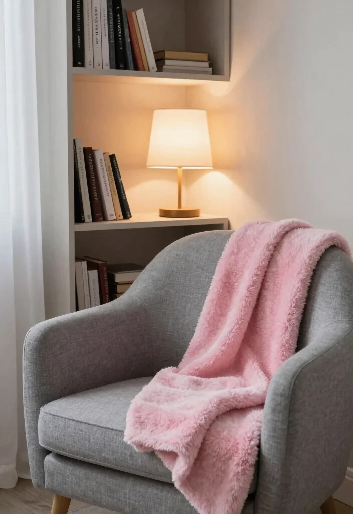 16 Gray and Pink Bedroom Ideas Soft Modern Harmony - 15. Inviting Reading Nook 1