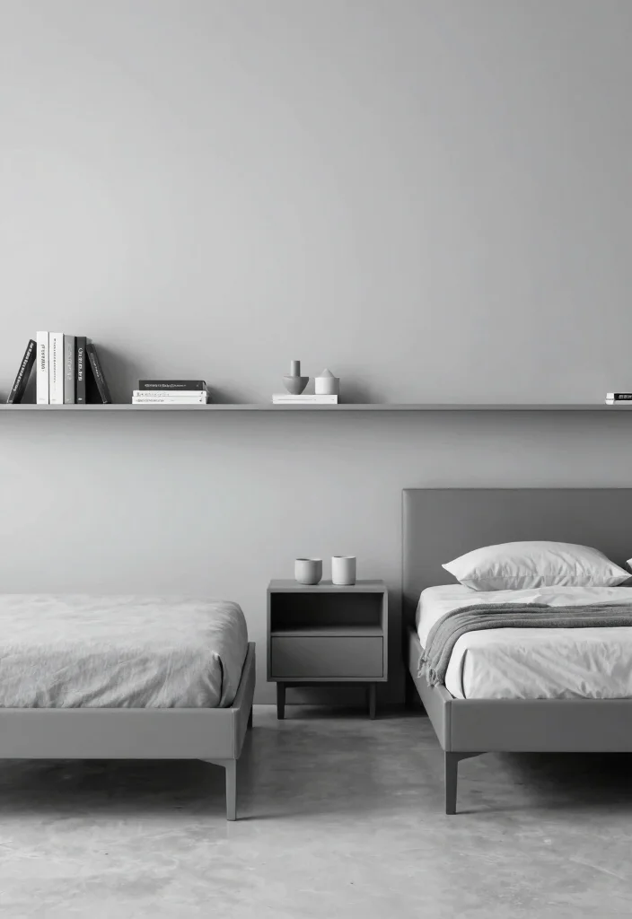 16 Gray and Pink Bedroom Ideas Soft Modern Harmony - 3. Minimalist Furniture 1