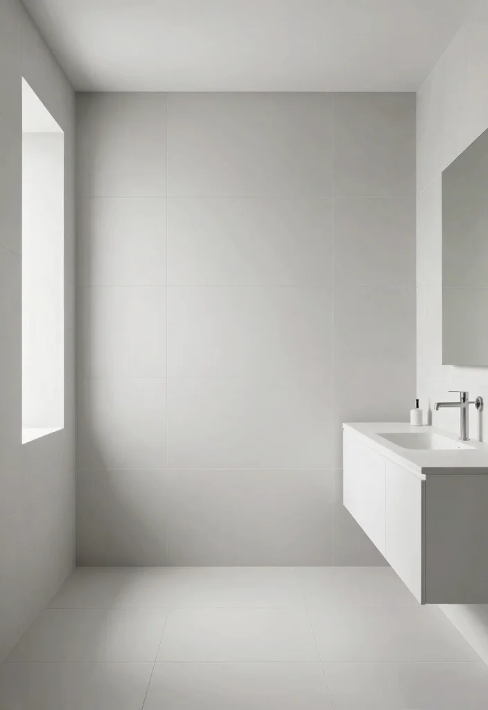 16 Large Tile Bathroom Ideas For A Seamless Look - 16. Large Tiles with Minimalist Design 1