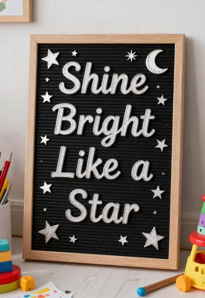 16 Letter Board Ideas Bedroom: Cute Personal Messages - 12. Shine Bright Like a Star 1