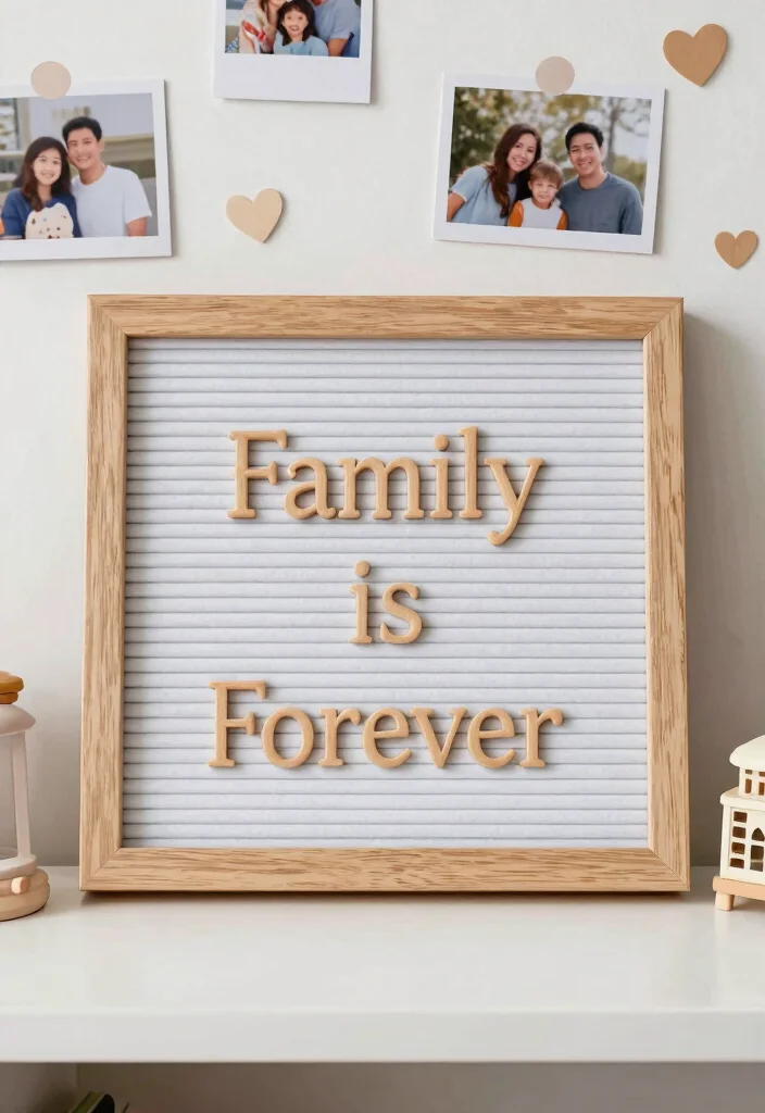 16 Letter Board Ideas Bedroom: Cute Personal Messages - 14. Family is Forever 1
