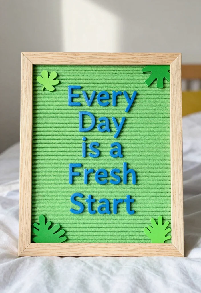 16 Letter Board Ideas Bedroom: Cute Personal Messages - 15. Every Day is a Fresh Start 1