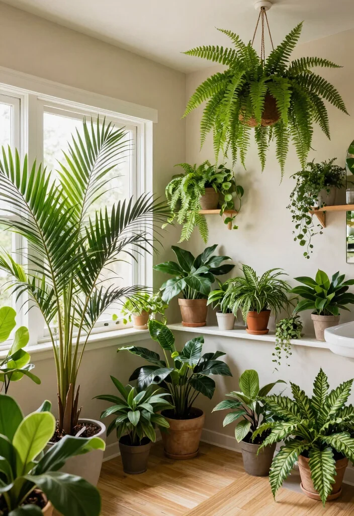 16 Rainforest Bathroom Ideas For A Spa-Like Escape - 1. Lush Greenery In Every Corner 1