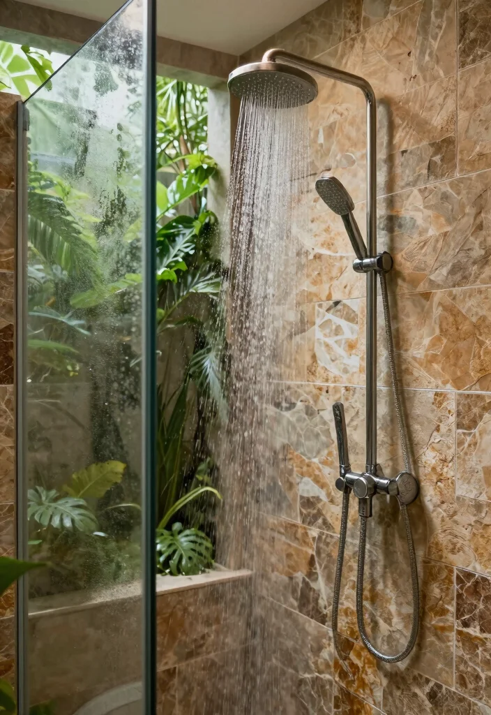 16 Rainforest Bathroom Ideas For A Spa-Like Escape - 10. Rainfall Showerhead 1