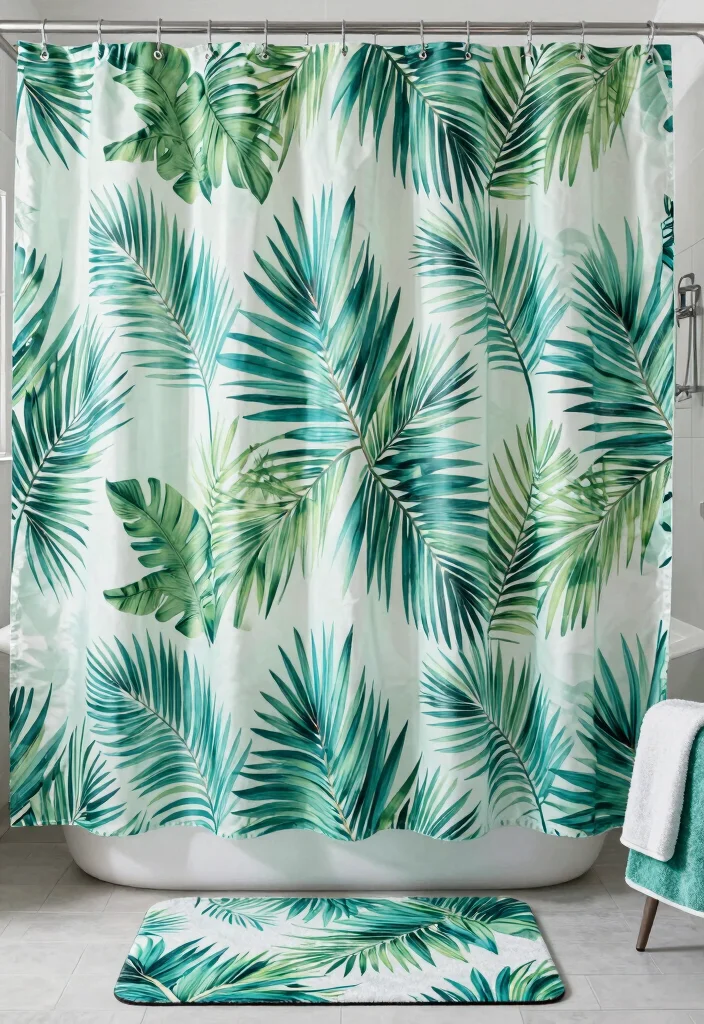 16 Rainforest Bathroom Ideas For A Spa-Like Escape - 15. Customized Shower Curtains 1