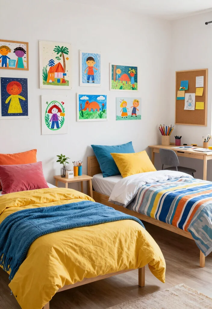 16 Twin Bedroom Ideas for Boys: Fun Practical Layouts - 14. Stylish Art Studio 1
