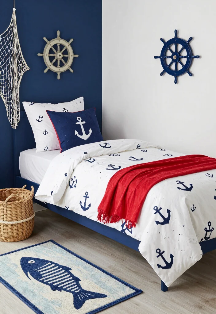 16 Twin Bedroom Ideas for Boys: Fun Practical Layouts - 6. Nautical Adventure 1