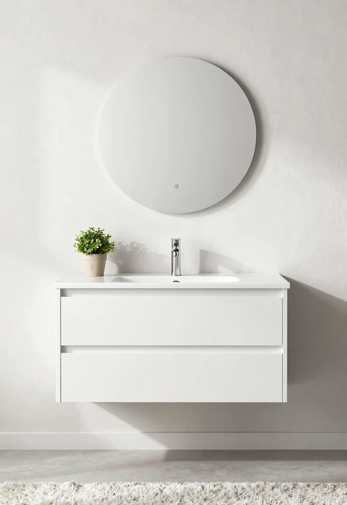16 White Bathroom Cabinet Ideas For Bright Clean Style - 1. Sleek Floating Cabinets 1