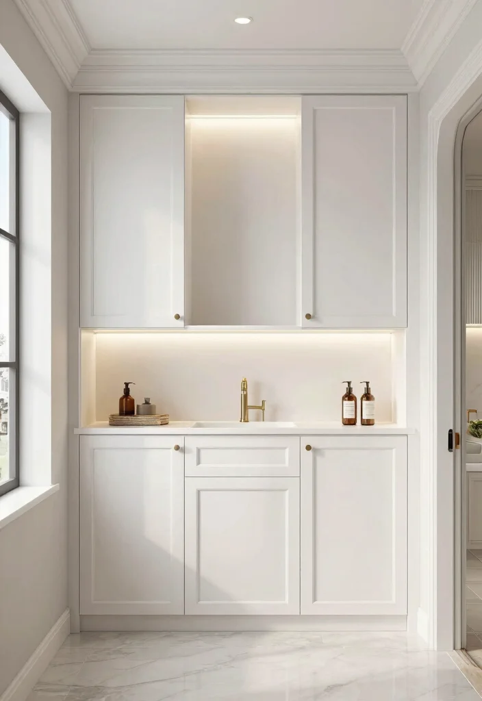 16 White Bathroom Cabinet Ideas For Bright Clean Style - 10. Custom Built-In Cabinets 1