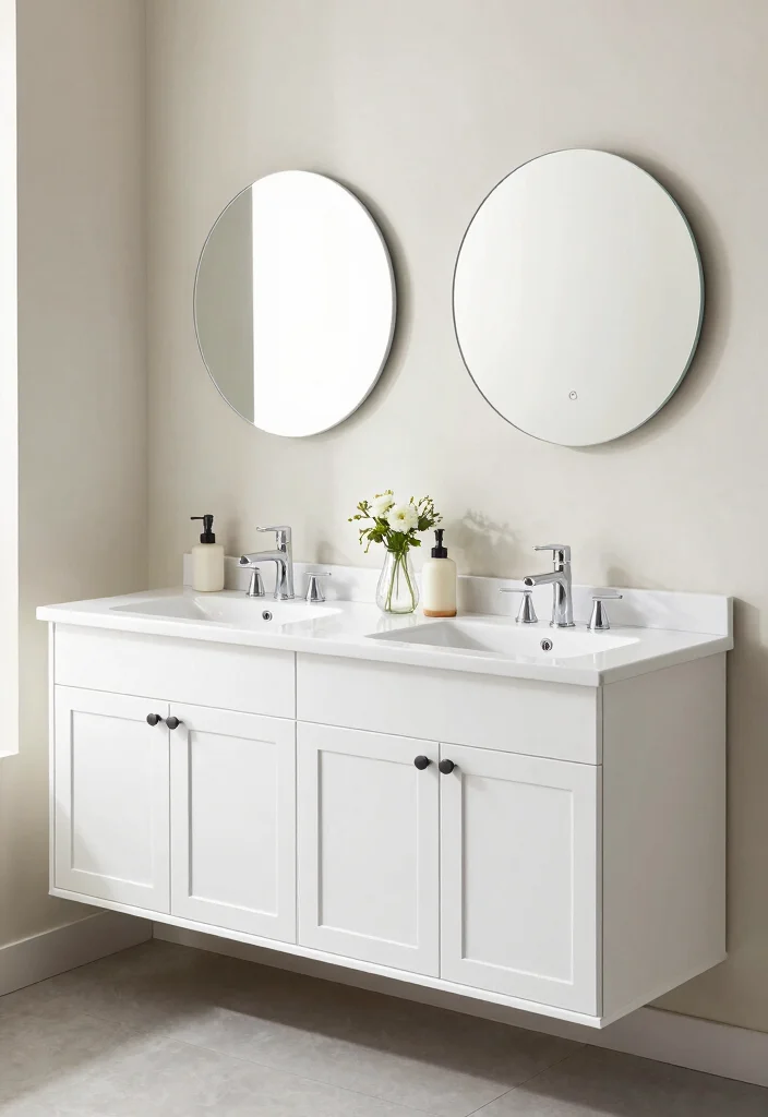 16 White Bathroom Cabinet Ideas For Bright Clean Style - 3. Double Vanity Cabinets 1