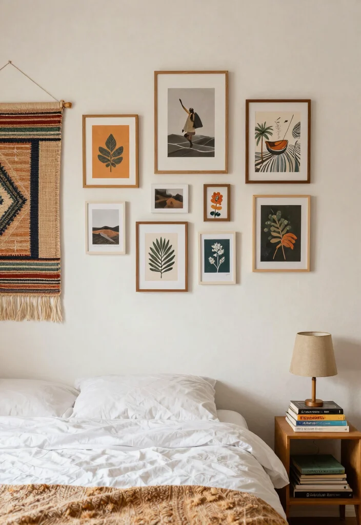 17 Bedroom Decor Ideas for Small Rooms Big Style Impact - 7. Artful Wall Hangings 1