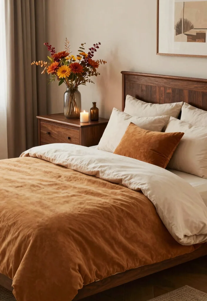 17 Bedroom Ideas Brown Furniture: Warm Classic Balance - 17. Seasonal Decor Updates 1