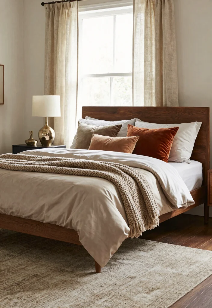 17 Bedroom Ideas Brown Furniture: Warm Classic Balance - 2. Mix Textures for Depth 1