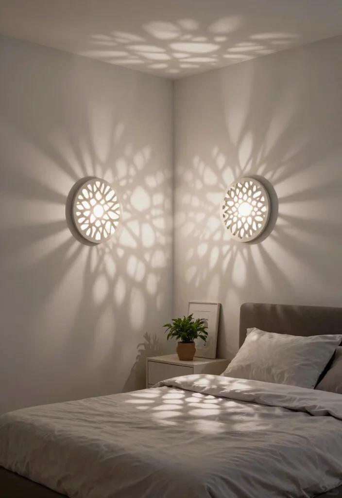 17 Bedroom Wall Sconces Bedside Lighting Ideas Cozy Modern Glow - 12. Cut-Out Pattern Sconces 1