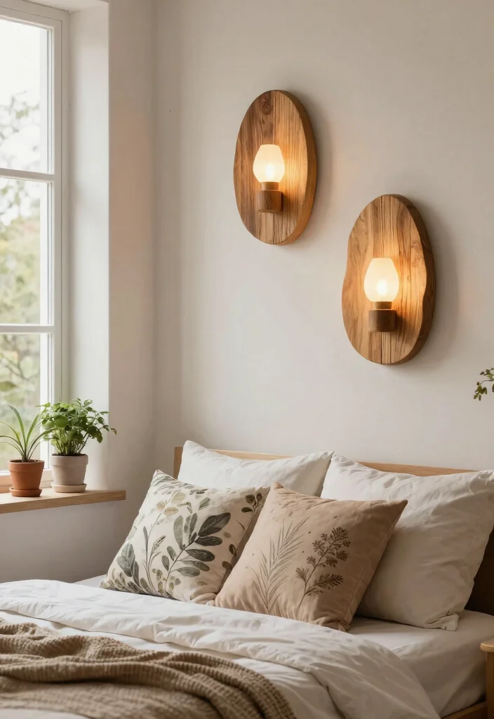 17 Bedroom Wall Sconces Bedside Lighting Ideas Cozy Modern Glow - 8. Nature-Inspired Sconces 1