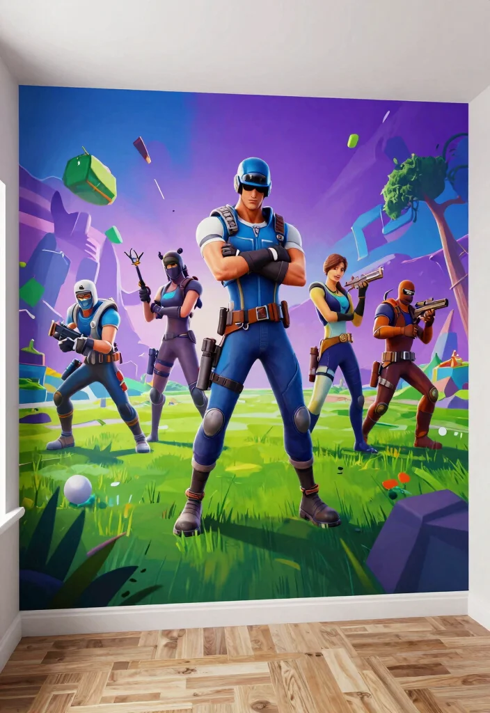 17 Fortnite Bedroom Ideas for Boys Bold Gamer Style - 1. Epic Fortnite Wall Murals 1