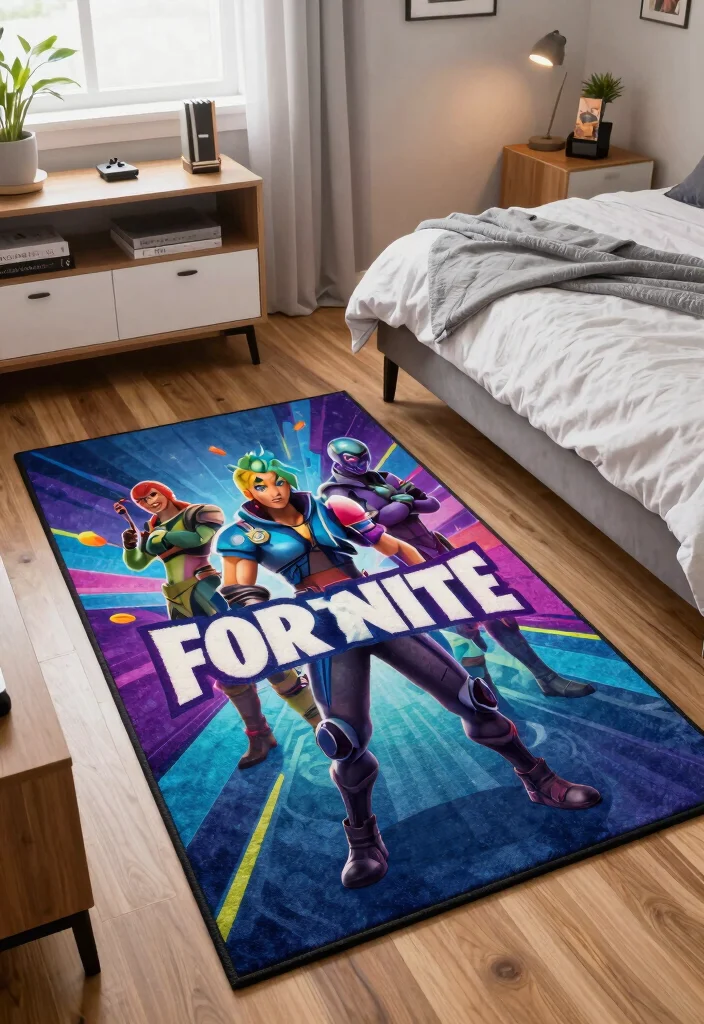 17 Fortnite Bedroom Ideas for Boys Bold Gamer Style - 10. Sideline Fortnite Rugs 1