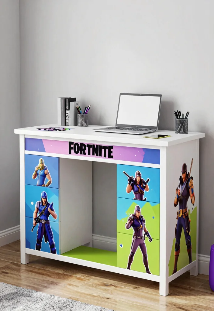 17 Fortnite Bedroom Ideas for Boys Bold Gamer Style - 13. Customize with Stickers and Decals 1