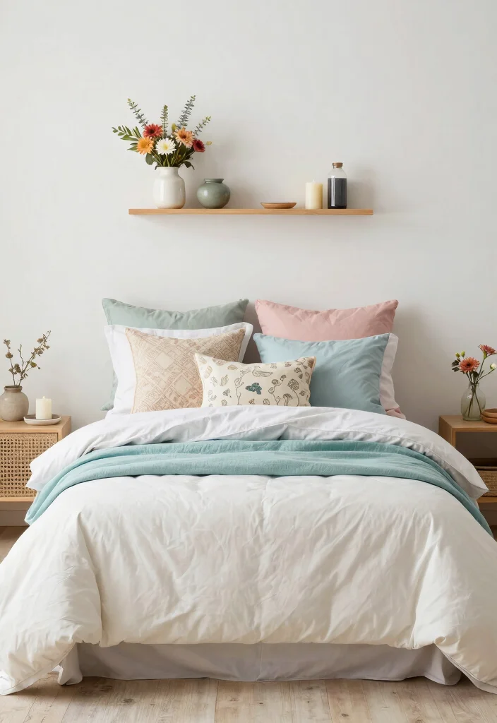 17 Modern Small Bedroom Ideas for Clean Space-Saving Looks - 12. Seasonal Decor Rotation 1