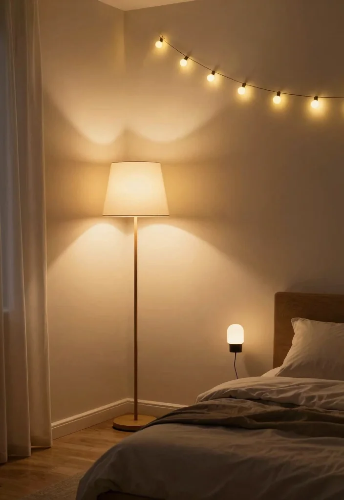 17 Modern Small Bedroom Ideas for Clean Space-Saving Looks - 16. Smart Lighting Solutions 1