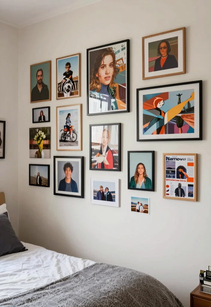 17 Modern Small Bedroom Ideas for Clean Space-Saving Looks - 17. Personal Touches with Art 1