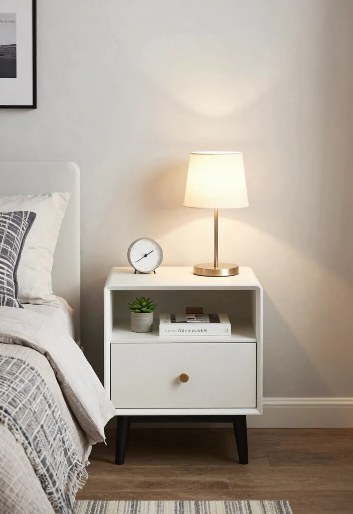 17 Modern Small Bedroom Ideas for Clean Space-Saving Looks - 2. Multifunctional Nightstands 1