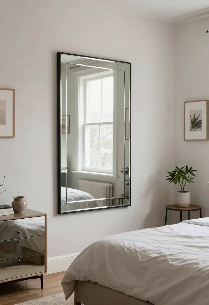 17 Modern Small Bedroom Ideas for Clean Space-Saving Looks - 6. Mirrors to Create Illusions of Space 1