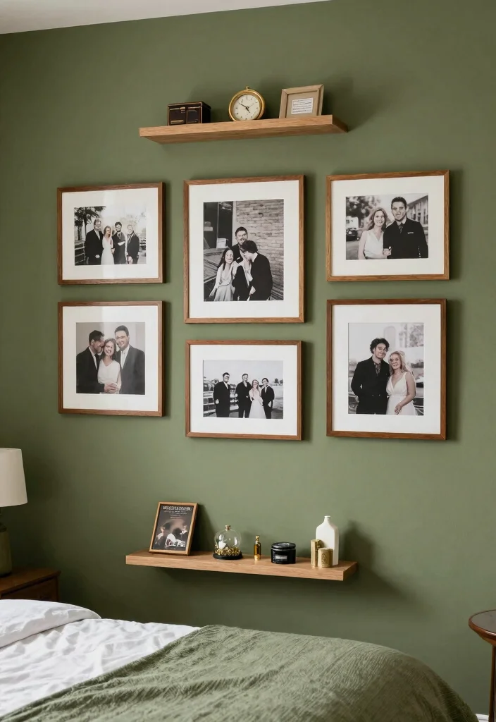 17 Olive Green Bedroom Decor Ideas for a Calm, Trendy Style - 13. Personal Touches 1