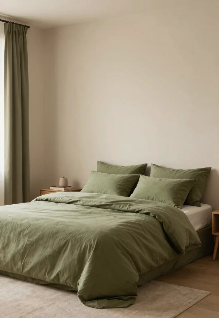 17 Olive Green Bedroom Decor Ideas for a Calm, Trendy Style - 14. Soft, Natural Colors 1
