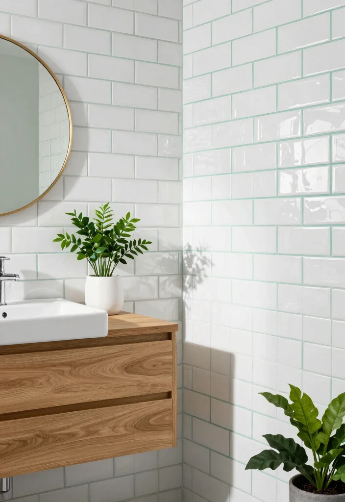 17 Pattern Tile Bathroom Ideas That Make A Statement - 3. Subway Tile with a Twist 1