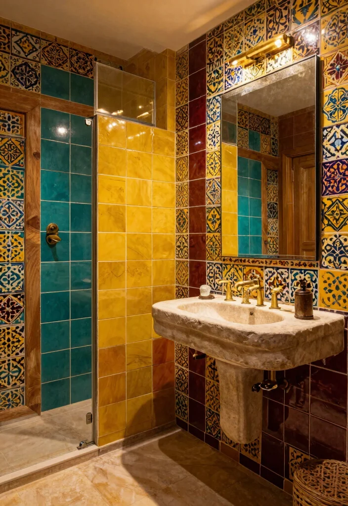 17 Pattern Tile Bathroom Ideas That Make A Statement - 4. Moroccan-Style Tiles 1