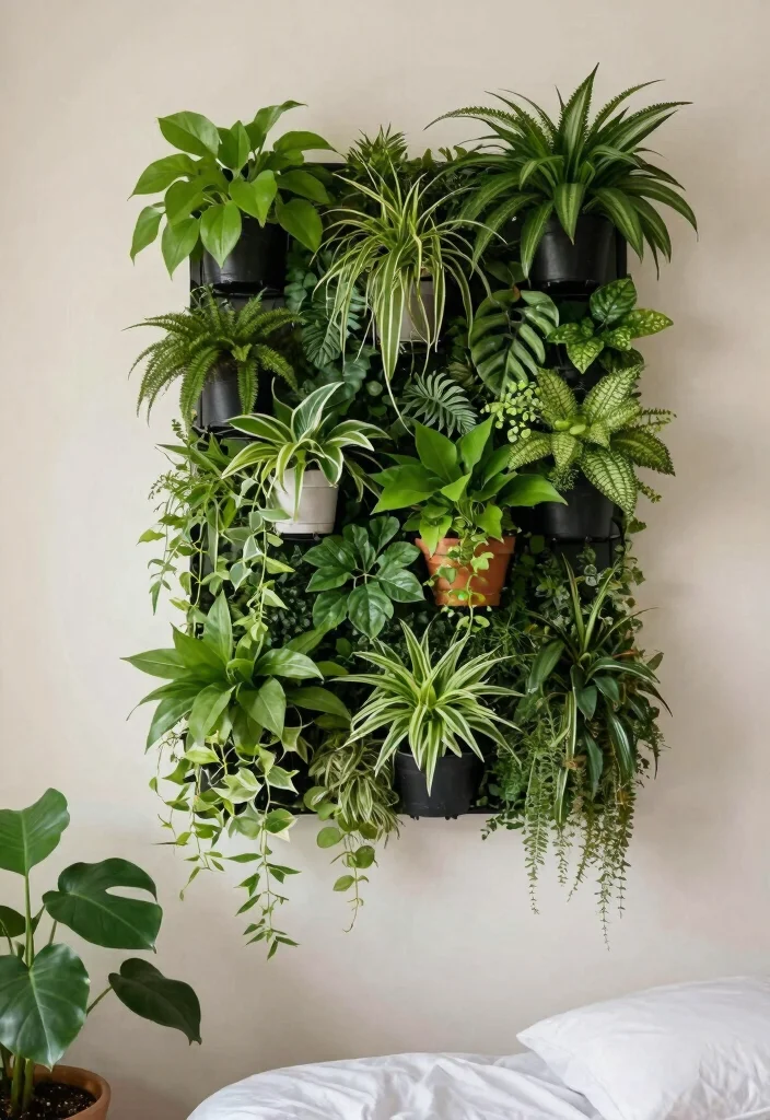 17 Very Small Bedroom Ideas for Couples: Cozy Smart Design - 11. Vertical Garden Ideas 1