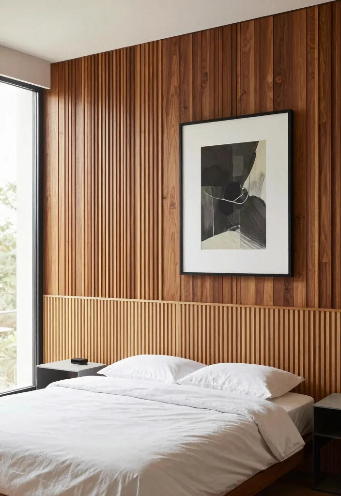 17 Wooden Slat Wall Bedroom Ideas: Warm Modern Texture - 3. Vertical vs. Horizontal Orientation 1