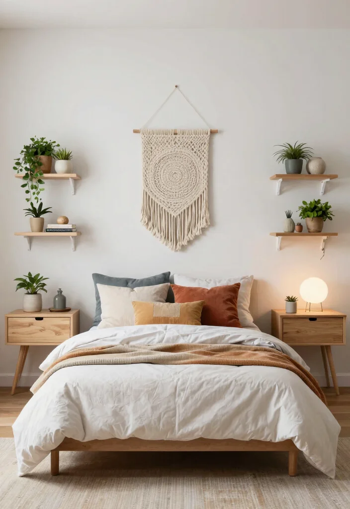 18 Bedroom Bed Wall Design Ideas Stunning Focal Points - 13. Wall-mounted Nightstands 1