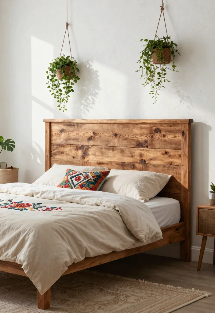 18 Bedroom Bed Wall Design Ideas Stunning Focal Points - 3. Rustic Wooden Headboards 1
