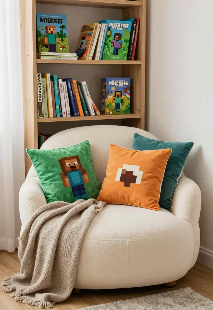 18 Cute Minecraft Bedroom Ideas: Fun Game-Inspired Rooms - 18. Cozy Reading Nook 1