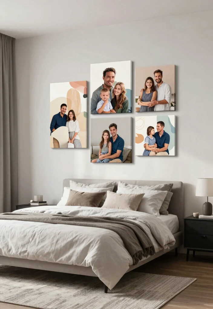 18 Modern Bedroom Wall Decor Ideas: Sleek Stylish Touch - 10. Custom Canvas Prints 1