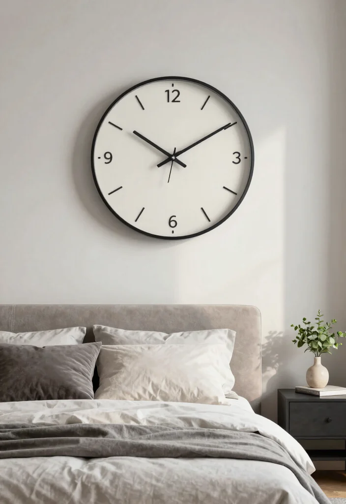 18 Modern Bedroom Wall Decor Ideas: Sleek Stylish Touch - 16. Minimalist Clocks as Decor 1