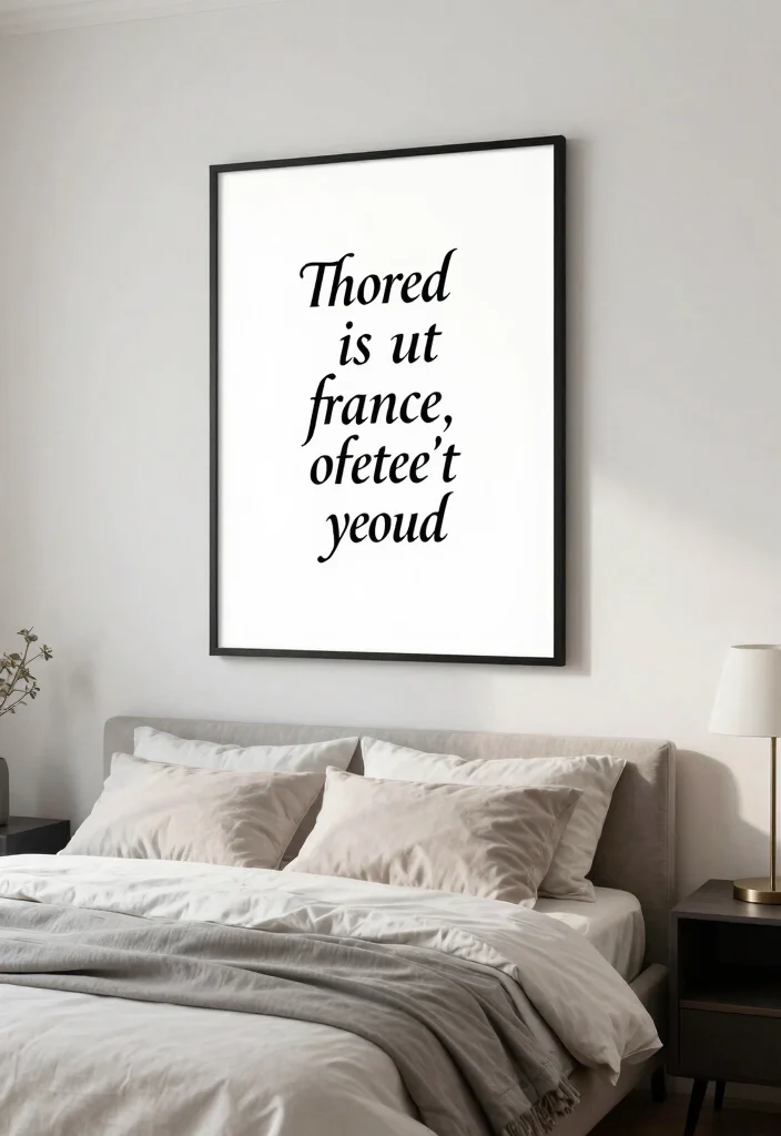 18 Modern Bedroom Wall Decor Ideas: Sleek Stylish Touch - 8. Minimalist Typography Art 1