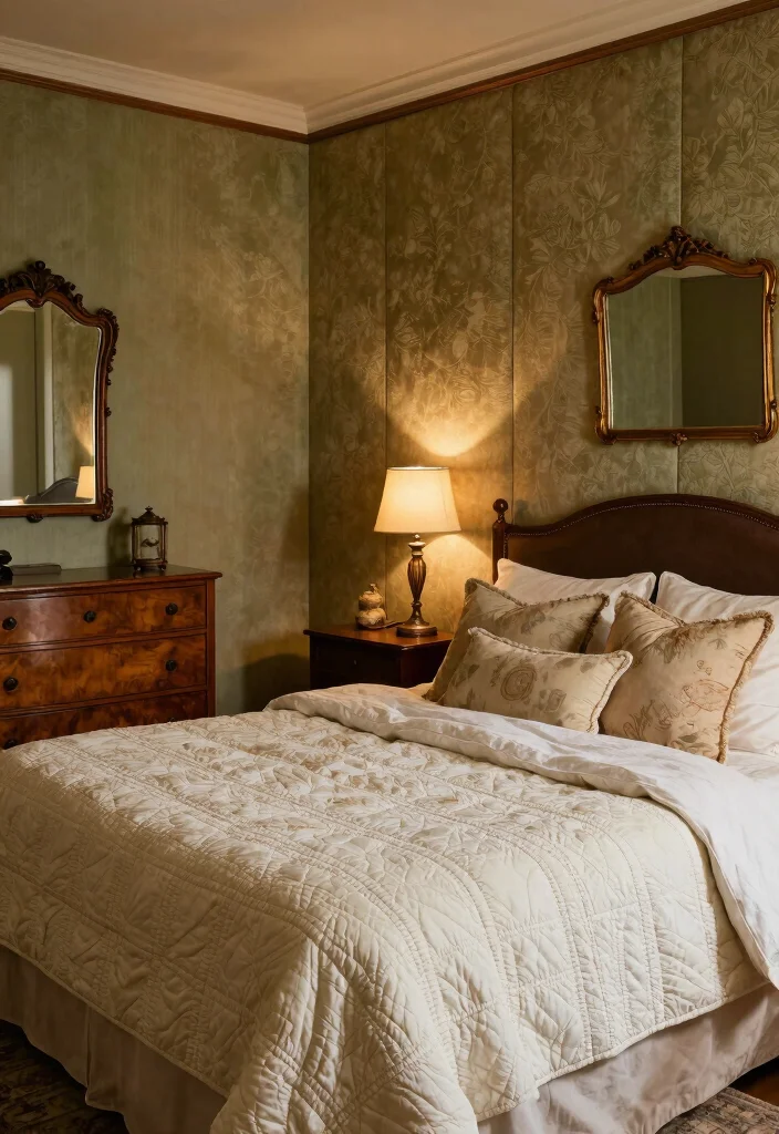 18 Upholstered Wall Panels Bedroom Ideas for a Luxe Cozy Finish - 13. Vintage-Inspired Upholstered Panels 1