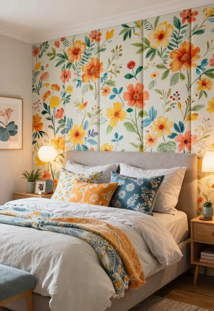 18 Upholstered Wall Panels Bedroom Ideas for a Luxe Cozy Finish - 9. Seasonal Updates with Removable Panels 1