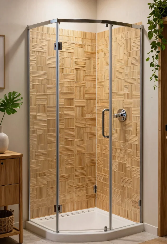 18 Walk In Shower Tile Ideas For A Modern Bathroom - 16. Stunning Rattan-inspired Tiles 1