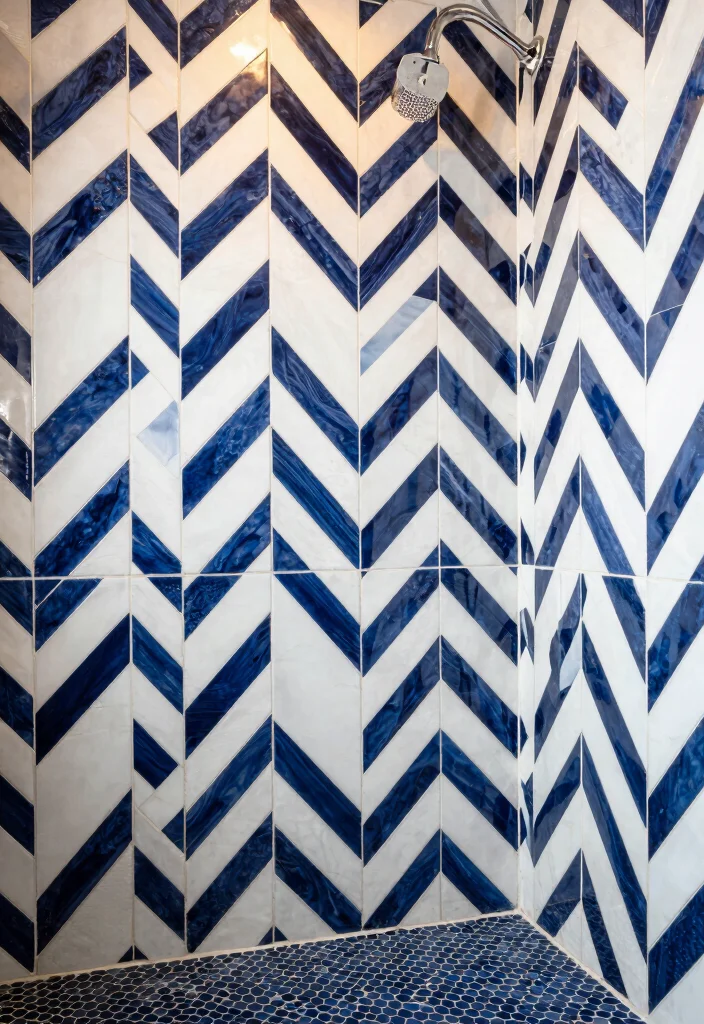 18 Walk In Shower Tile Ideas For A Modern Bathroom - 3. Geometric Patterns 1