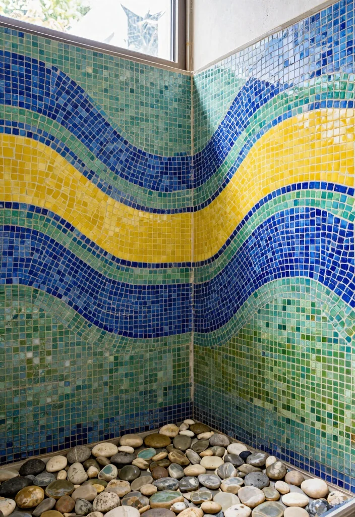18 Walk In Shower Tile Ideas For A Modern Bathroom - 5. Mosaic Masterpieces 1