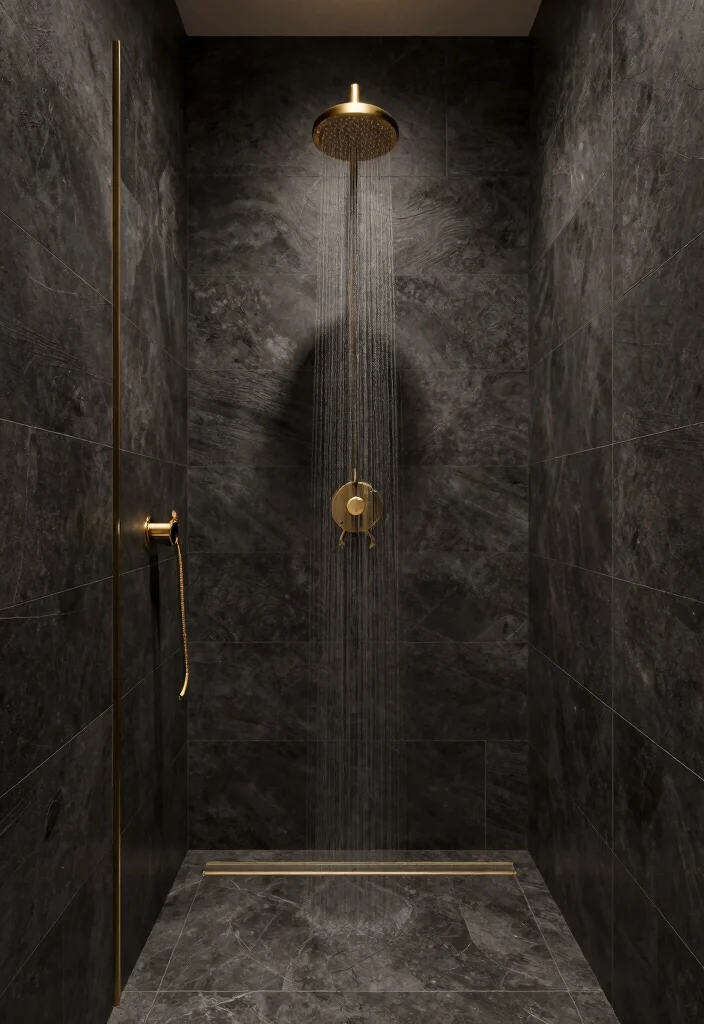 18 Walk In Shower Tile Ideas For A Modern Bathroom - 6. Dark and Dramatic 1