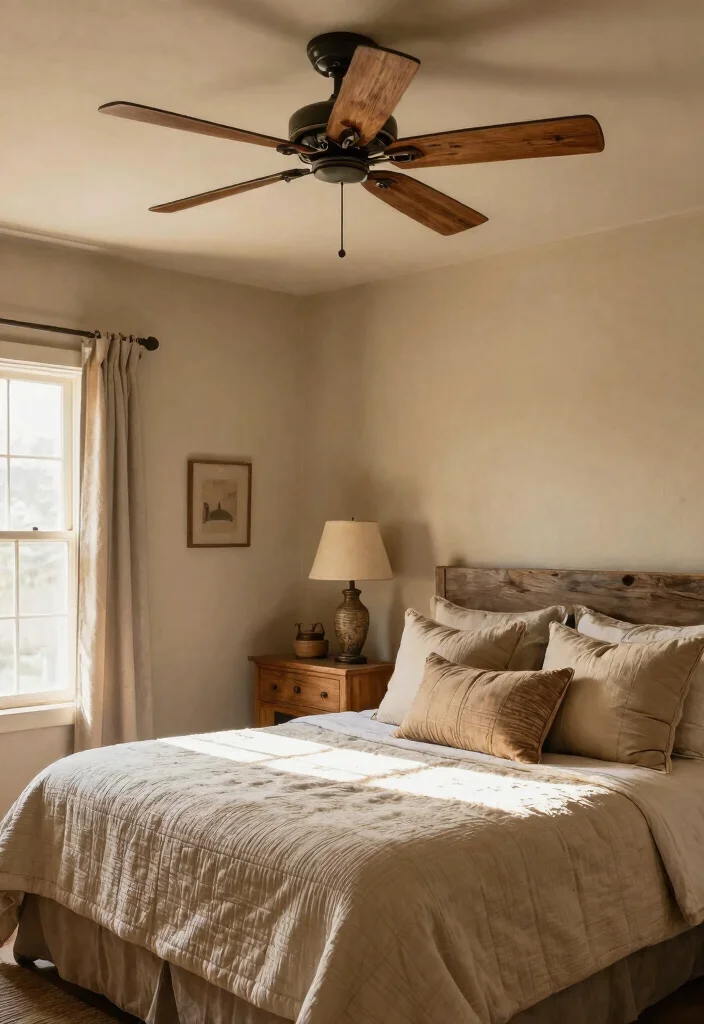 12 Bedroom Ceiling Fan Ideas That Cool the Room Without Making Noise - 2. Rustic Retreat 1